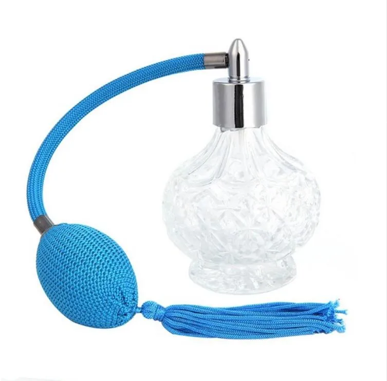 Offre spéciale mode dame Vintage bouteille de parfum longue pulvérisation atomiseur verre rechargeable 80 ml dame cadeau Vintage bouteille de parfum en verre