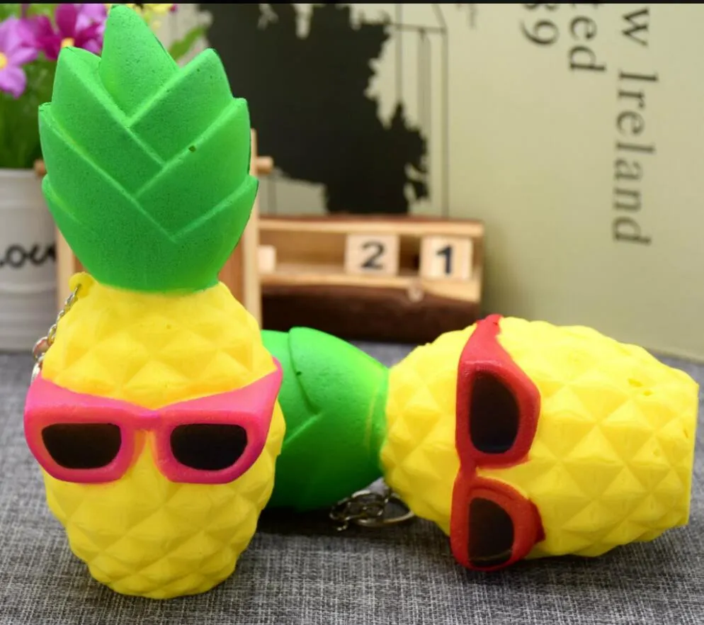 Pineapple 16*6.9CM Squishy Sunglasses Decompression Jumbo Scented Simulation Squishies Decoration Kids Toy Glasses Squeeze Gift