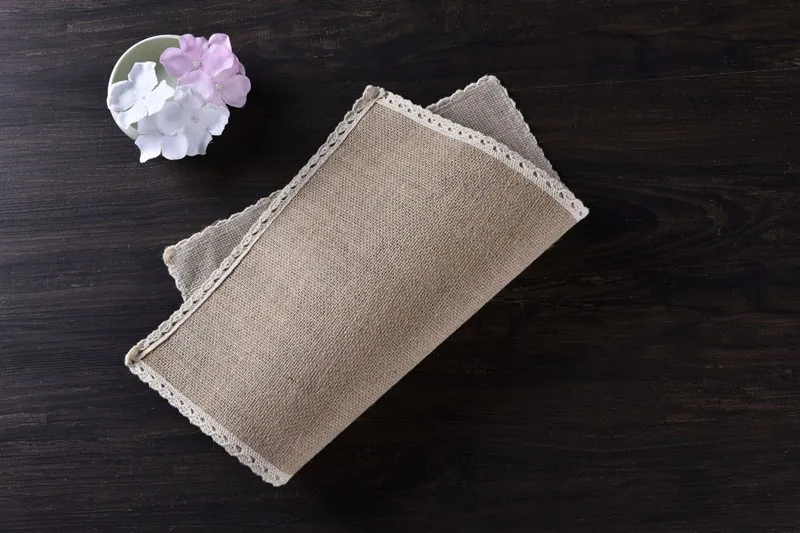 Jute Linen Square Table Mat Cup Coaster Table Accessory For Wedding Party Home Decoration 4 Different Sizes ZA6184