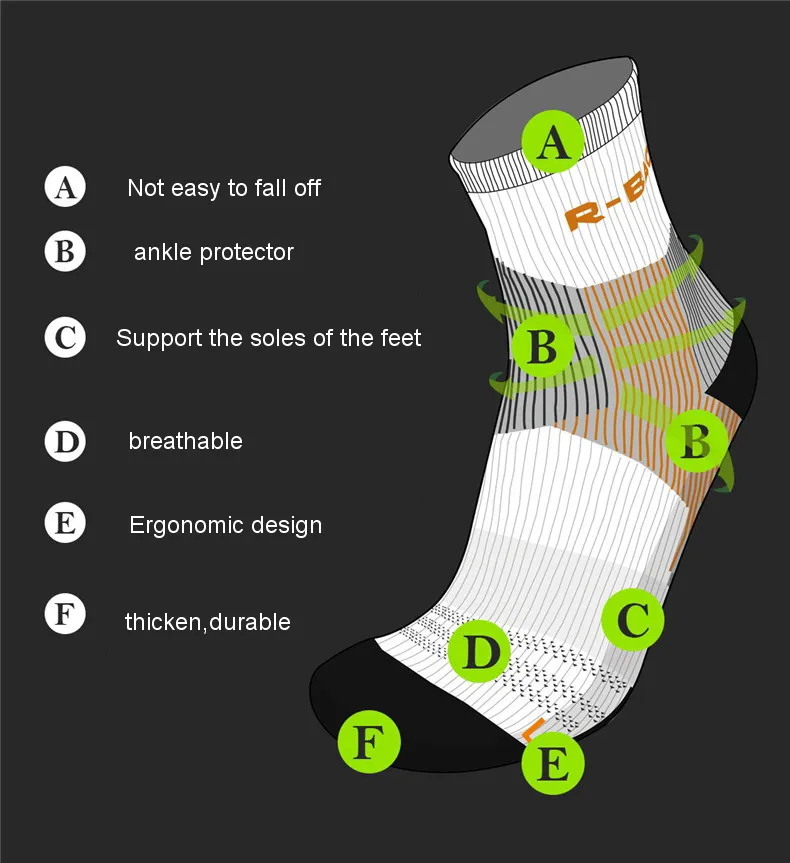 2018 Marca Calcetines de compresión profesionales Running Mujeres Hombres Calcetines deportivos Protector de tobillo Anti-esguince para maratón Calcetín para correr al aire libre