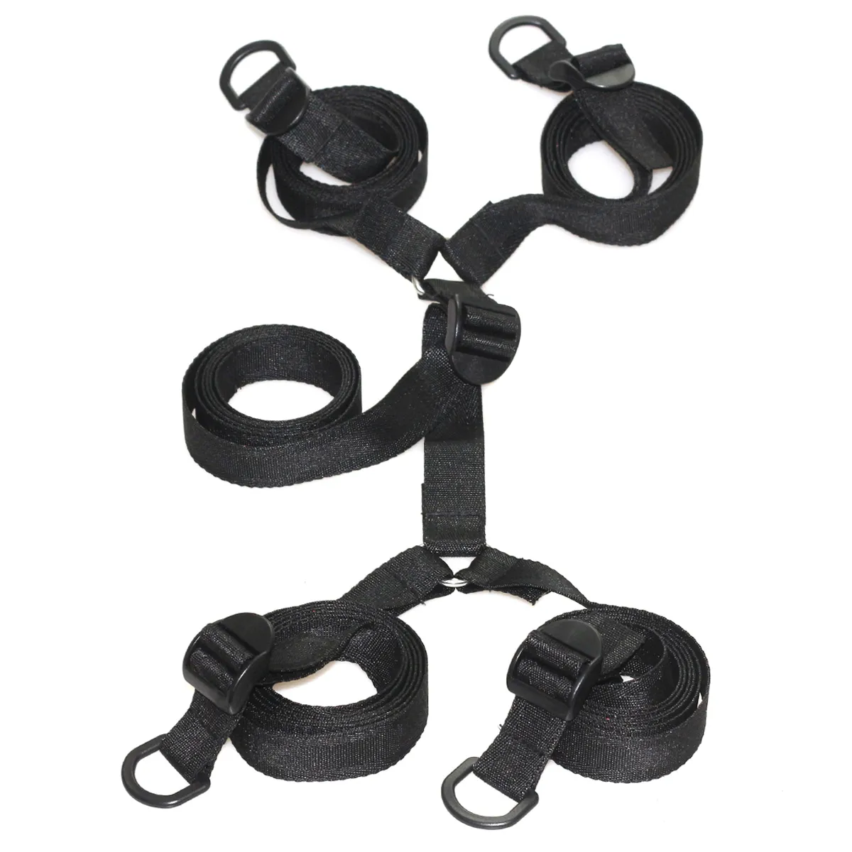 Svart PU-begränsningar handbojor och fotled manschetter bondage redskap på sängen kit Bondage manschetter växel fetisch vuxen sex sm toys