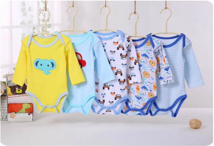 Pagliaccetti neonati in cotone 2018 Tuta bambini estivi Primavera Autunno Vestiti neonati Bebe Vestiti generali Colori misti Invia a caso