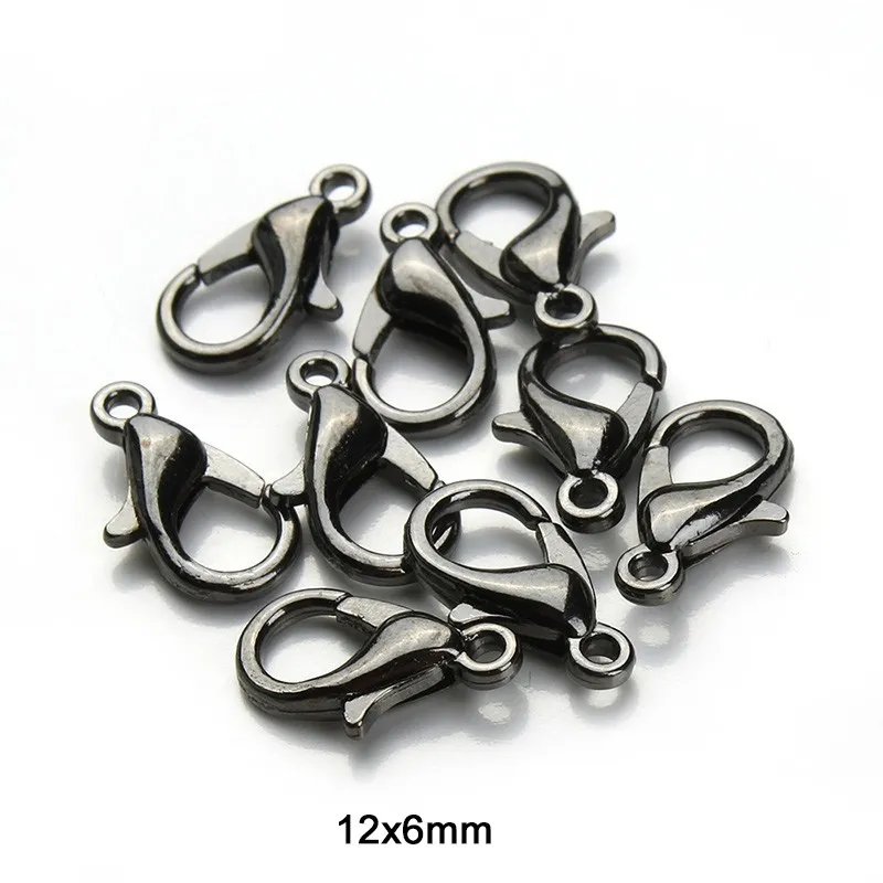 12mm Metal Hummer Clasps Hooks Guld / Rhodium Hummer Clasps Krokar för smycken Att hitta DIY Halsband