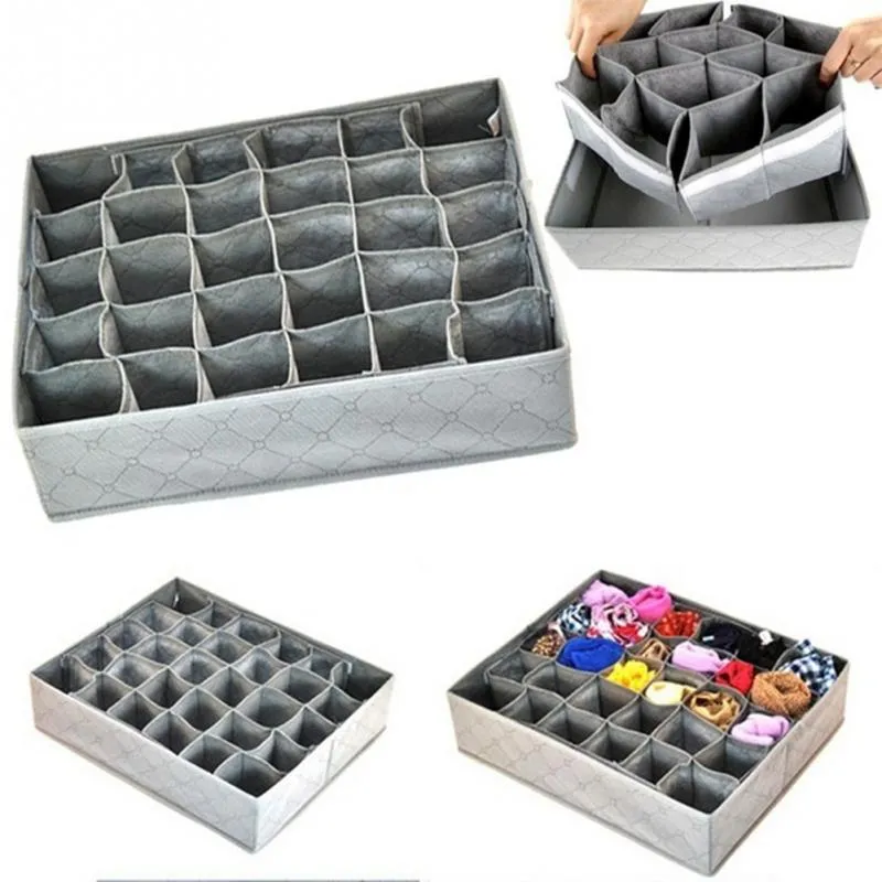 3 pezzi scatola di immagazzinaggio dell'organizzatore del cassetto della biancheria intima pieghevole organizer for armadio divisori for cassetti scatole di immagazzinaggio for mutande calzini reggise