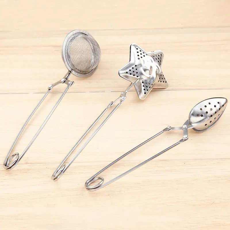 3 스타일의 스타 모양 차 Infuser 타원형 304 스테인레스 스틸 티 스트레이너 Infuser Spoon Tea Tea Tool Tool Free Shipping WX9-196