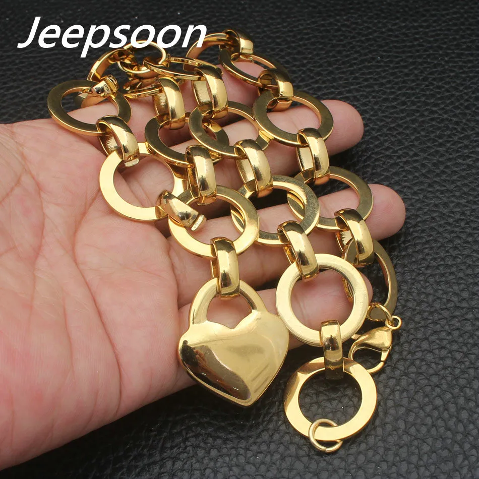 Mais novo estilo de aço inoxidável moda chave jóias cor ouro colar pulseira brincos conjuntos para presente feminino sfxzacci4028659