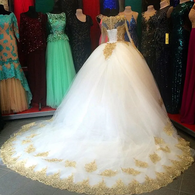 Wedding dress gold color hotsell