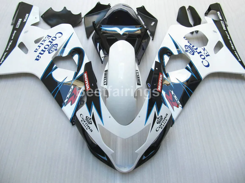 Kit carenatura personalizzato gratuito per SUZUKI GSXR600 GSXR750 2004 2005 nero bianco GSXR 600 750 K4 K5 carenature DD35