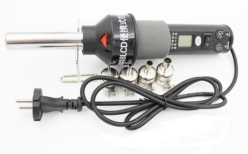 8018LCD 110V / 220V 450W ЖК-дисплей температуры регулируемый Hot Air Gun распайки паяльная станция с 9 тепла воздушные форсунки