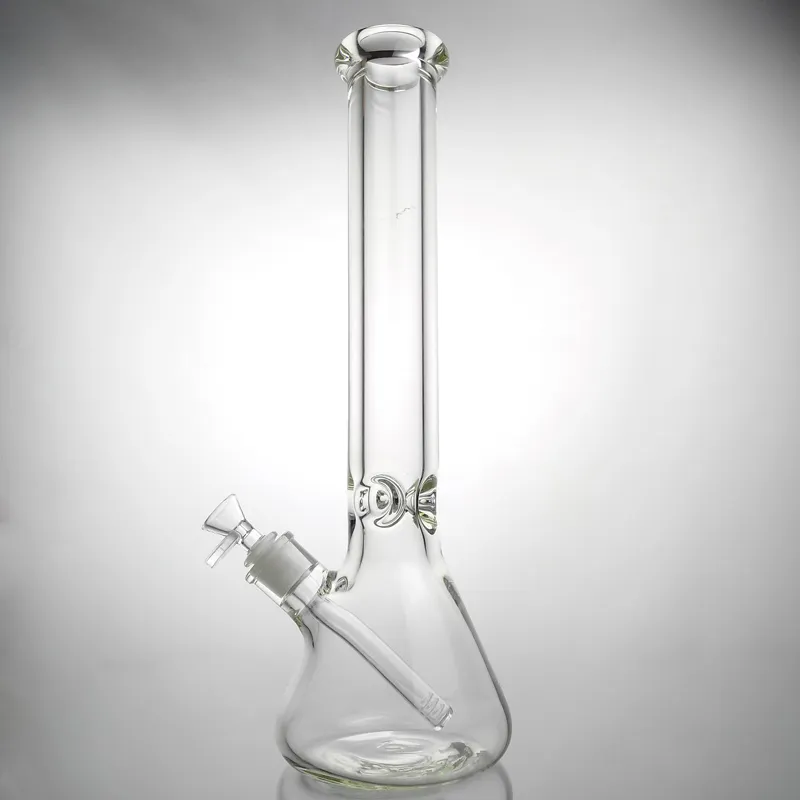 Glasvatten bongs tjock glas bong handblåst glas vattenrör bong 9mm 14 tum super tungt glas rör 14mm manlig gemensam glas vetenskapliga stora bongs för rökning