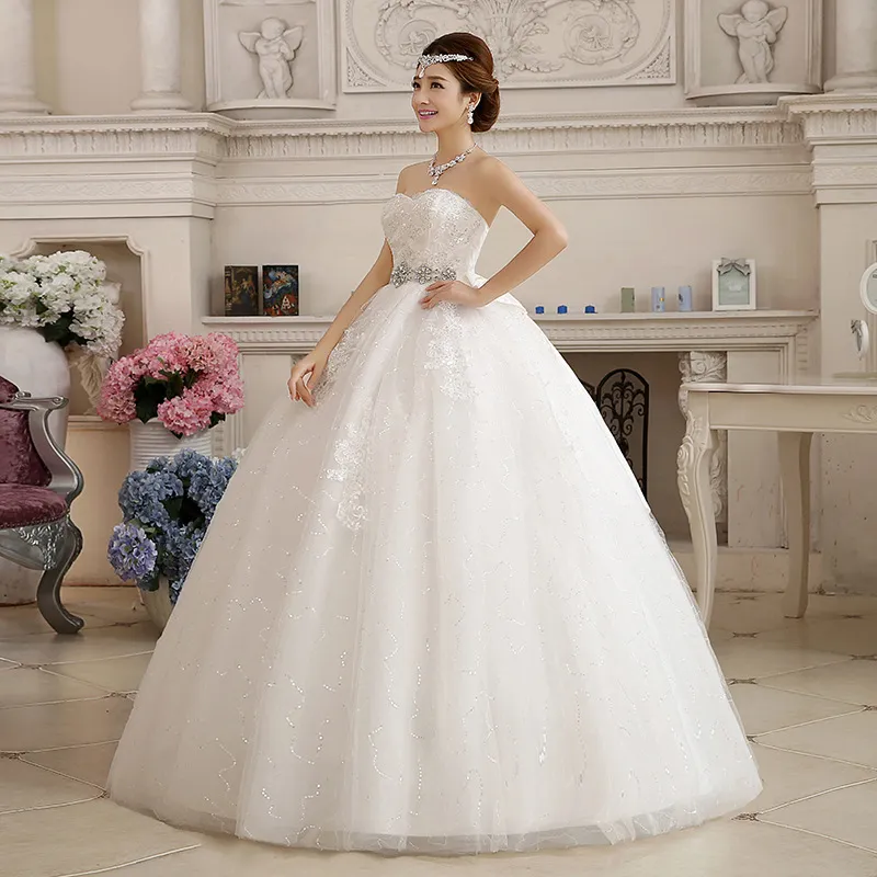 Personalizza incinta con abiti da sposa in cristallo 2018 Abito da sposa elegante abito da ballo con fiocco grande Abito da sposa