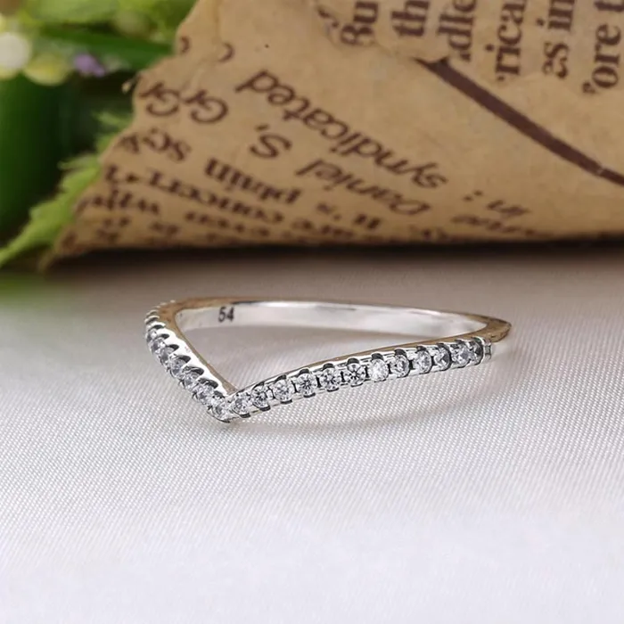 Популярные кольца из серебра S925 подходят для оригинального кольца Shimmering Wish 196316CZ H8ale1135962