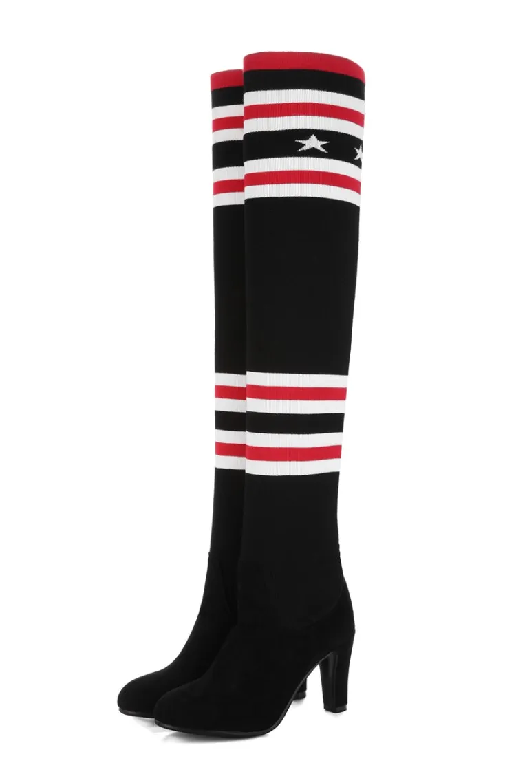 long elastic boots