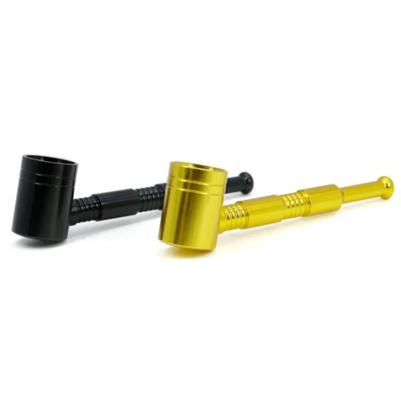 Il più recente martello per tubi in metallo Tubo in oro Lega di alluminio Mini tubo per tubi da fumo di alta qualità Design unico portatile Facile da trasportare pulito