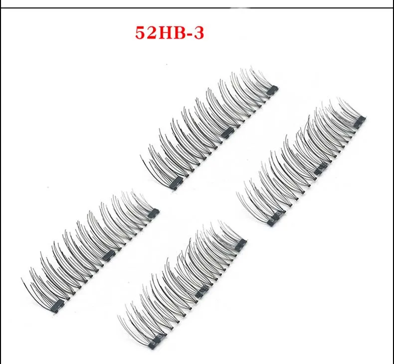 Naturliga långa magnetiska fransar Handgjorda falska ögonfransar 24p 52hb CT01 CT03 3 Magneter DHL Gratis