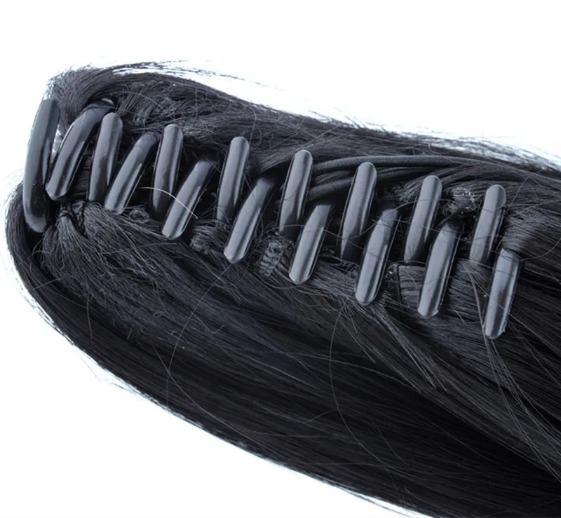 Gros rabais 100 naturel brésilien remy cheveux humains queue de cheval griffe clips dans sur l'extension de cheveux humains vague droite gratuit dhl