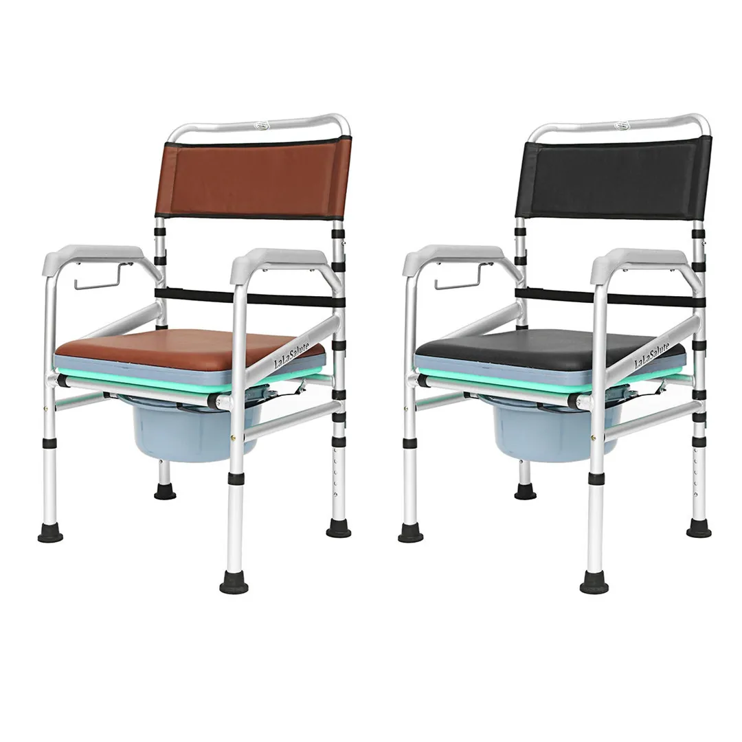 Aluminum Alloy Elders Patient Commode Chair Potty Chair Folding Anti-slip Toilet Bathroom Chair Elderly non-slip folding