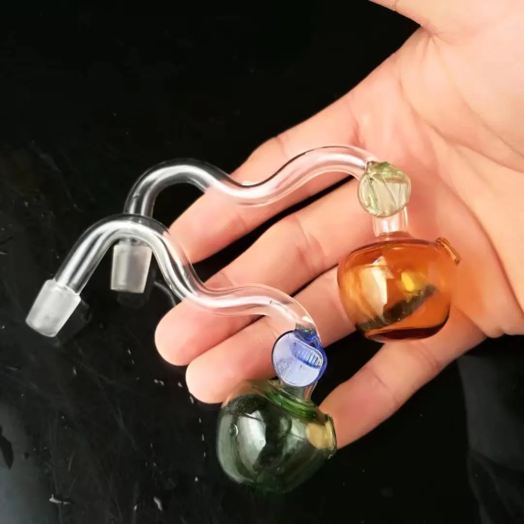 Color apple pot Wholesale Glass Hookah, Glass Water Pipe Fittings, 