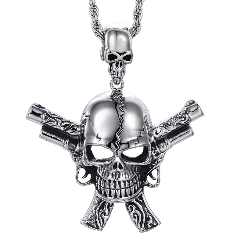 NOWOŚĆ MENS039S SUT WYSOKIEJ WYSOKIEJ STALICA STALICZNE AKCESORIA SKULL COUD PUNK GOTHIC Naszyjnik Wisik BIKRER BISTLIRY3484011