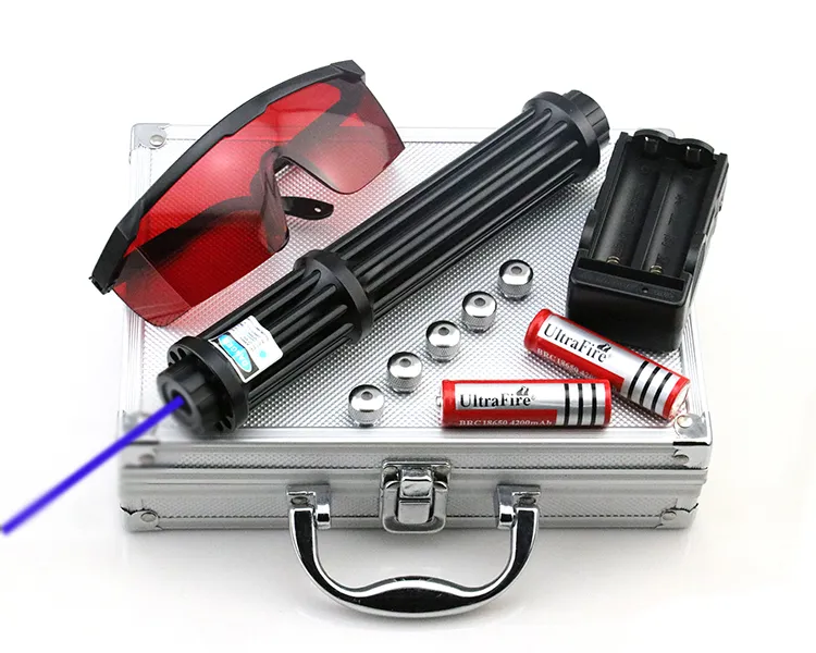 BBX3-II-M 450nm adjustable focus blue laser pointer with batteries charger goggles high power