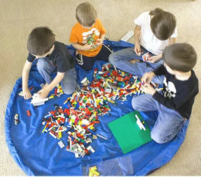 모든 연령대의 어린이를위한 장난감 수납 가방 휴대용 재생 매트 매트 야외 놀이터 매트 150cm 3 색