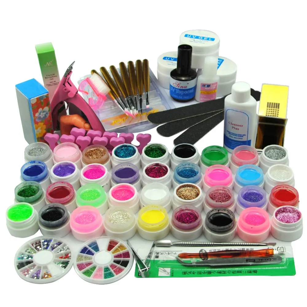 Navire de la manucure de la Russie kit gel ongle 36 couleurs UV Gel Manucure Tools Nail Art Set Extension