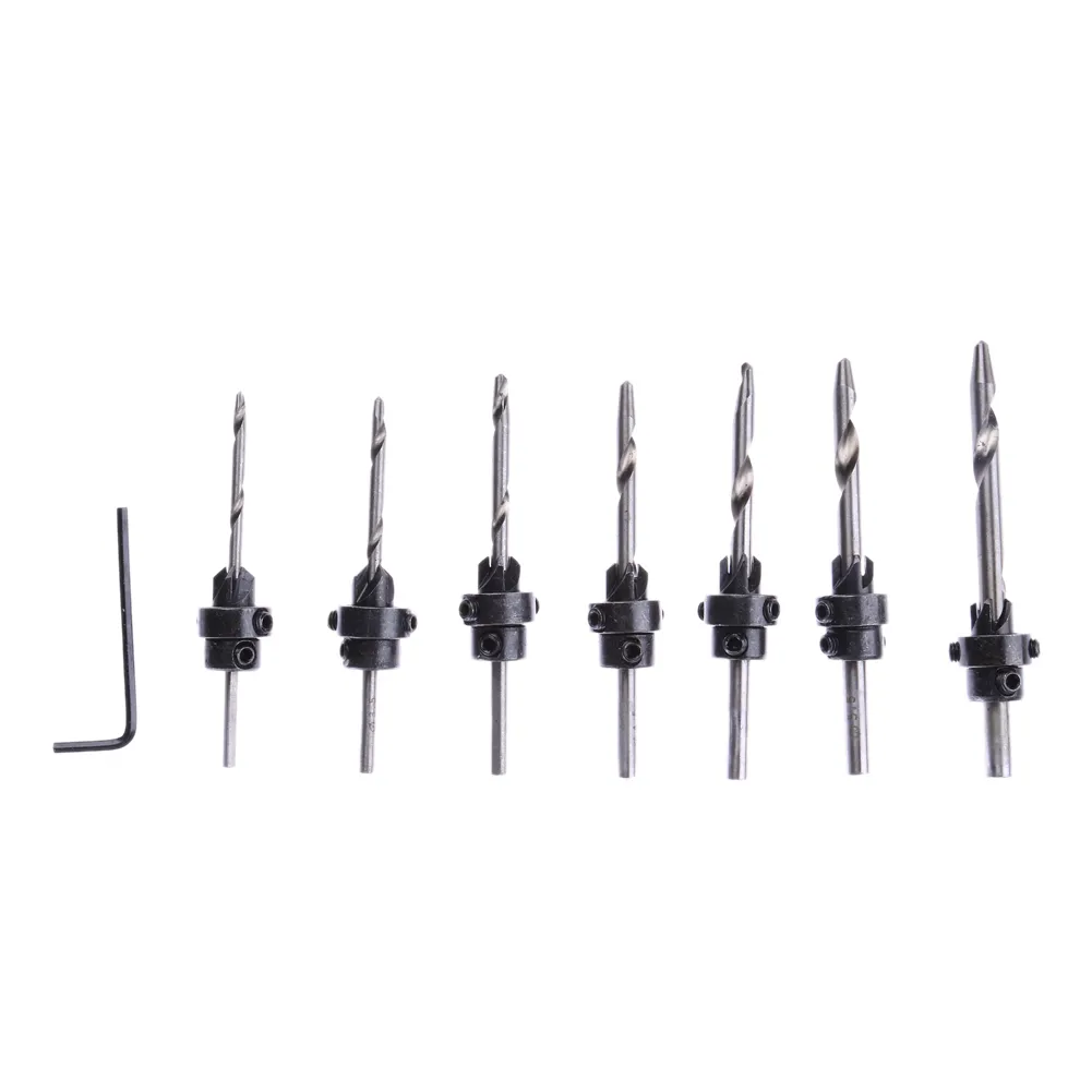 Ti Hss Countersink Drill Bit Set Woodwork Tools Tapered Drill Bits Countersinks Screw 5 6 7 8