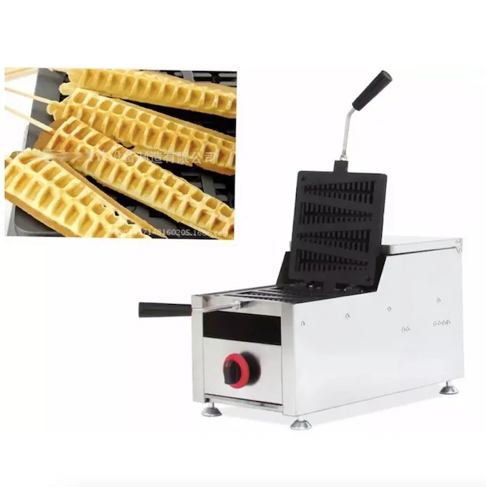 Macchina per waffle commerciale con riscaldamento a gas, macchina per waffle rotativa a forma di albero di pino, macchina per waffle rotativa