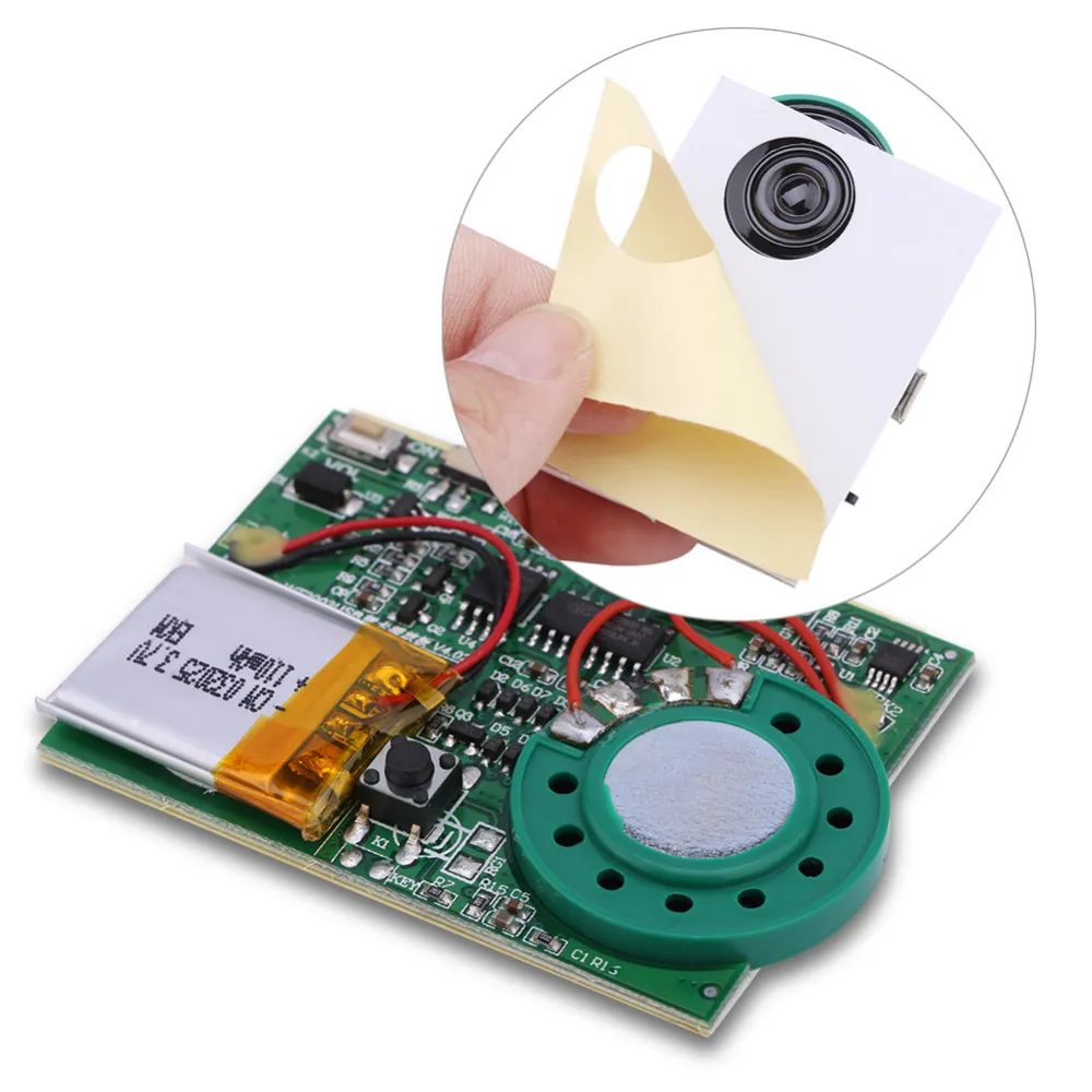 USB Music Sound Voice Recording Module Chip 1W con batteria al litio ricaricabile