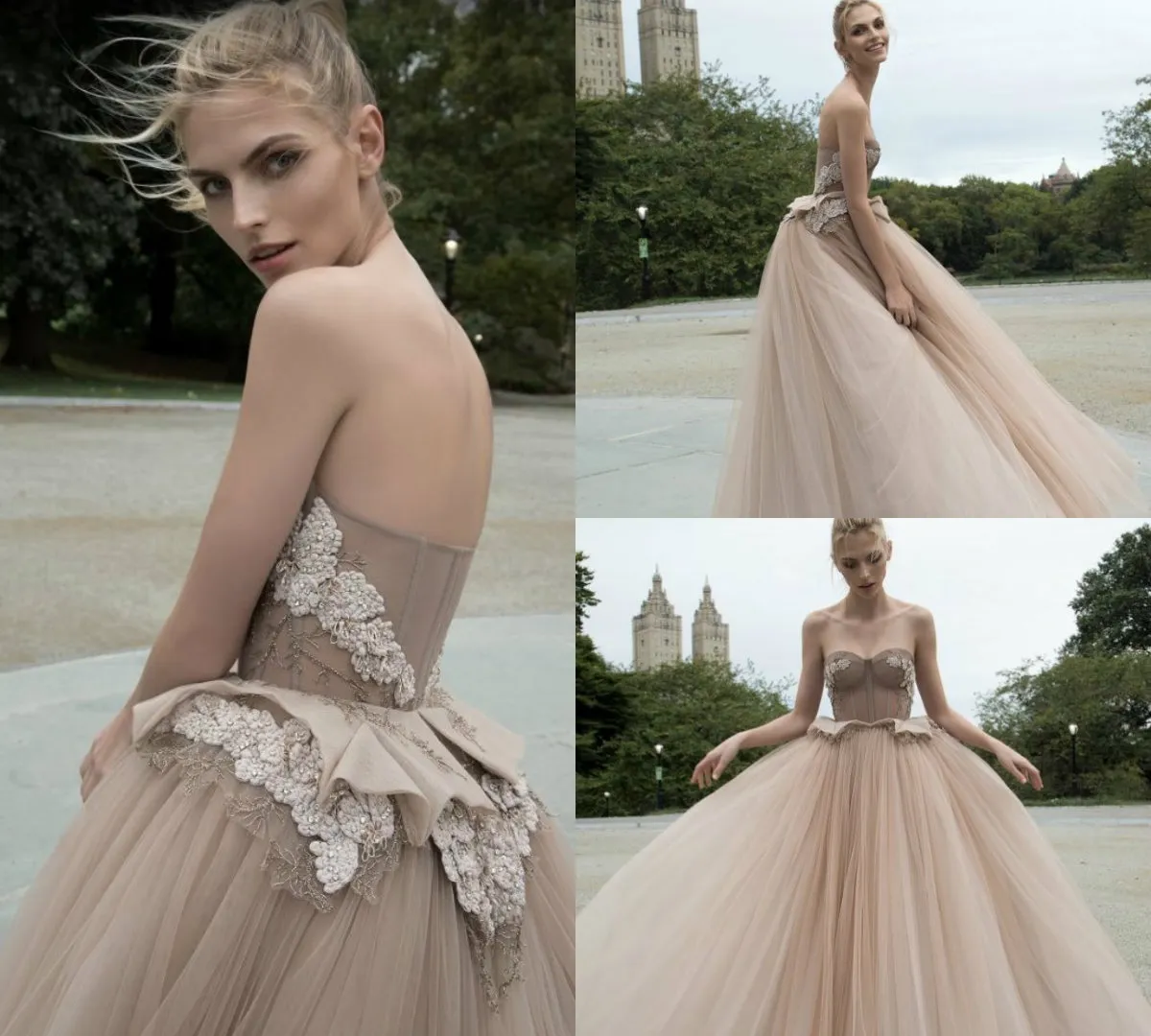 Inbal Dror A Line Wedding Dresses Lace Applique Beaded Sweetheart Neck ...
