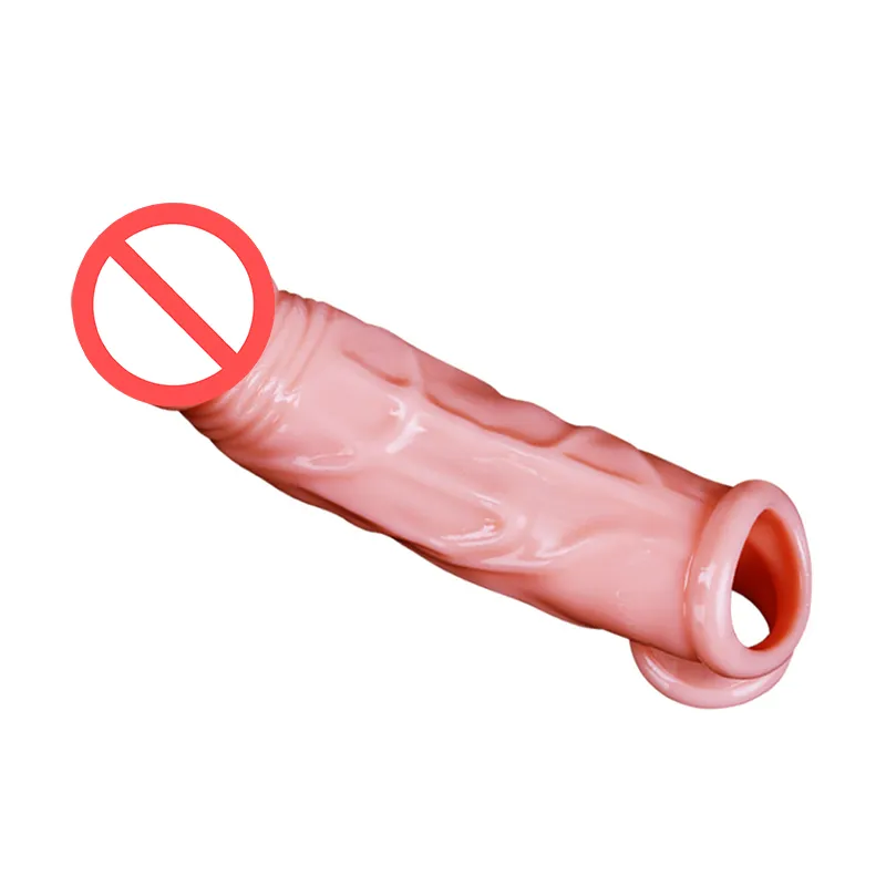 Adult Male Penis Extender Sleeve Penis Enlargement Enhancer Reusable Delay Ejaculation Cock Ring Sex Toys For Men9166050