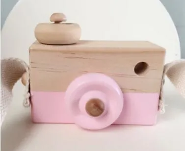 Baby trä simulering kamera barn cool resa mini leksaker 2018 söt säker födelsedagspresent tecknad tillbehör barn rum 8 färger c3703