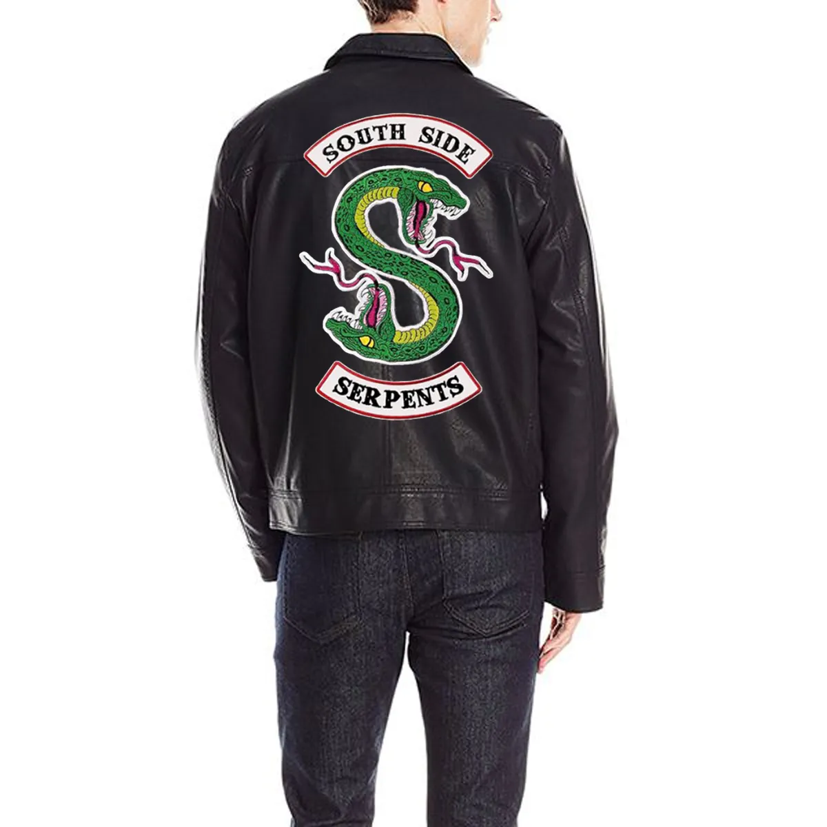 Riverdale Southside Back Patches Patches Embroidered Iron على جاكيت راكب الدراجات النارية مجموعة سترة اثنين