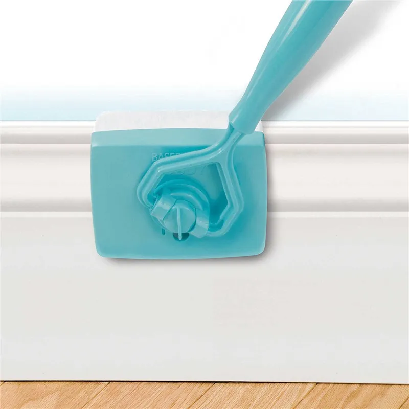 Baseboard Buddy Cleaning Mop Blue Plastic Steel White Mop Simply Walk Glide Extendable Microfiber Dust Brush Kids Bath Items