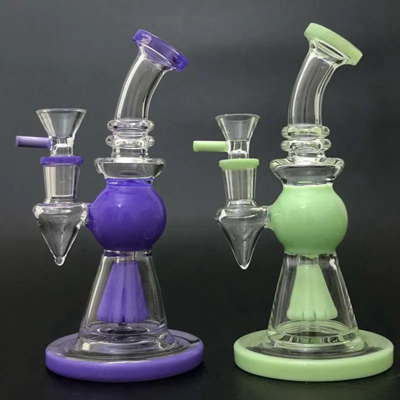 Pyramid Design Heady Verre Bongs Pommeau De Douche Perc Narguilés Fumer Eau Bong Nect Court Embouchure Huile Rig 14mm Joint Dab Rig 7 Pouces