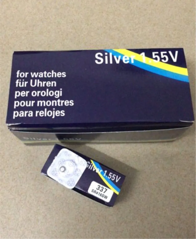 Partihandel 337 Batteri 1.55V Silveroxid SR416Sw Knappcellsbatterier för trådlös mikroföreningar Titta på elektrisk produkt hög kvalitet