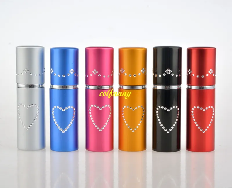 10 stks / partij 5ml Draagbare parfumspuitfles Point Drill Love lege parfumfles make-up container spuitflessen