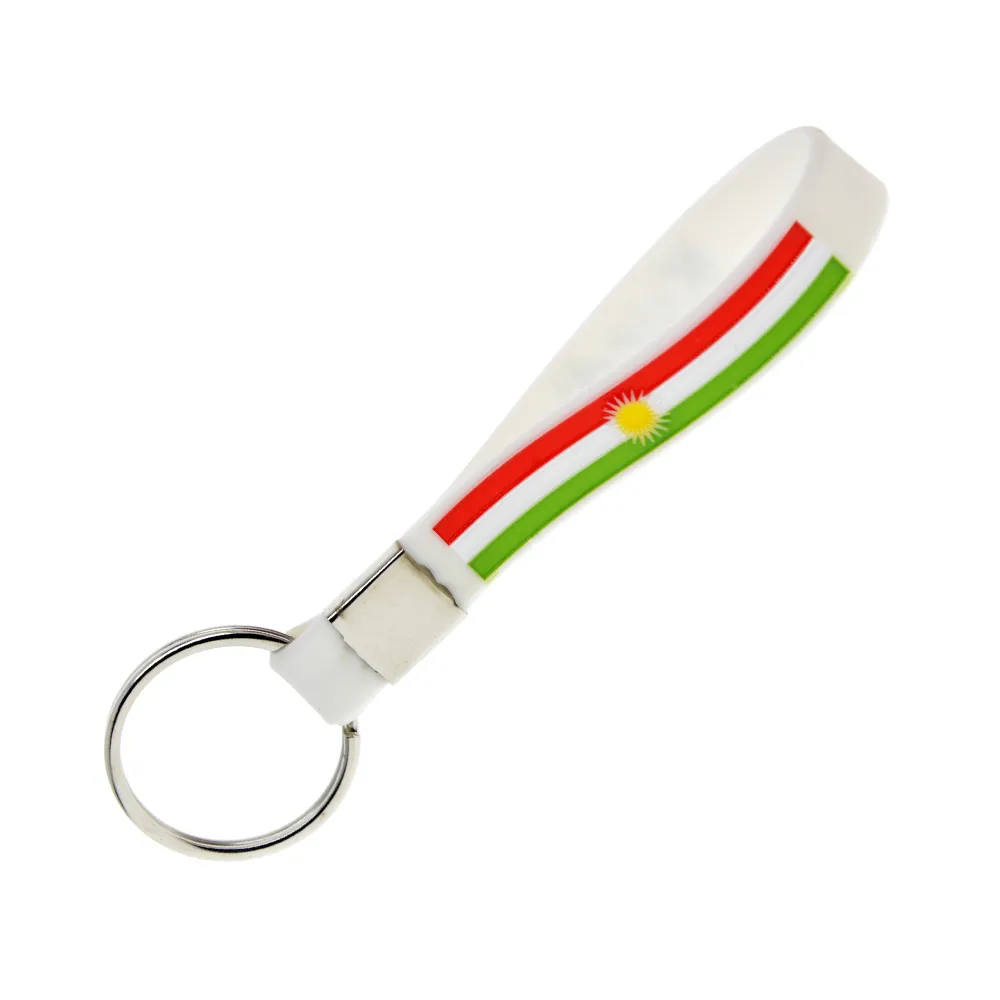 1PC Kurdistan Flag Logo Silicone Wristband Keychain Fashion Decoration Perfect To Use In Any Benefits Gift