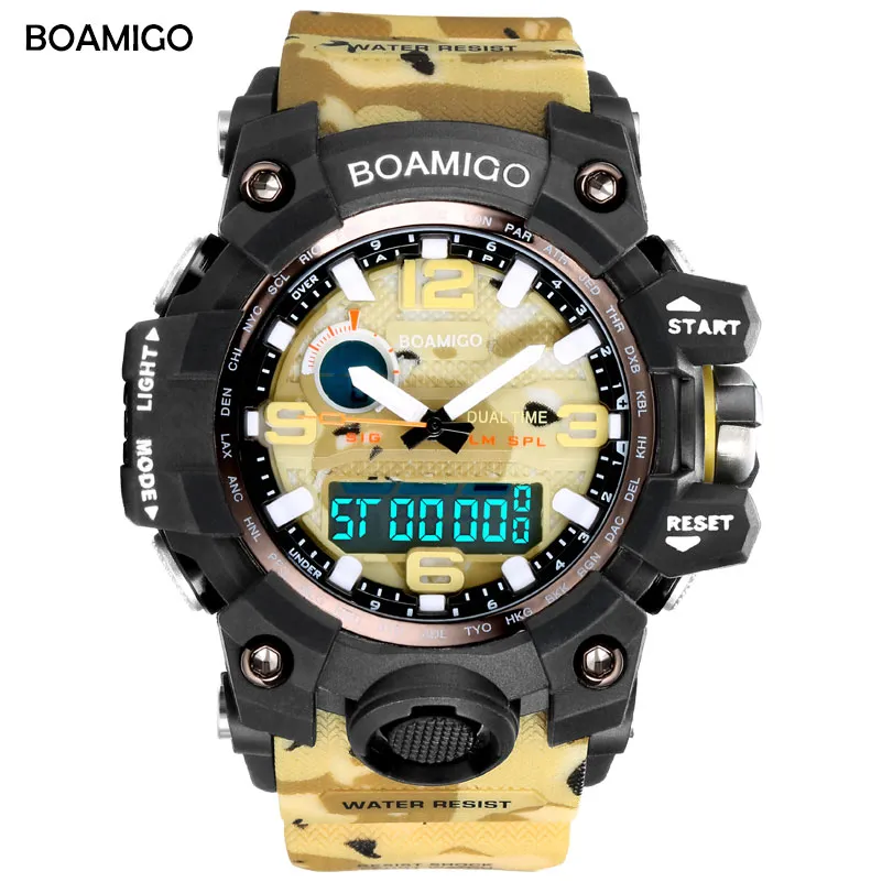 X Men Sport Watches BOAMIGO Brand LED Digital Watches Military Quartz Watch Rubber Strap 50M Waterproof Swimming Wristwatch F5100