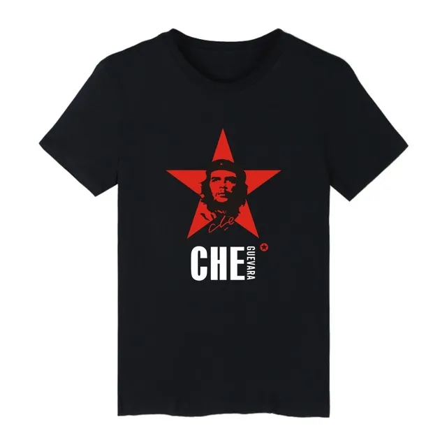 Black Fashion Funny Che Guevara Fitness T Shirt for Men Hip Hop Style Cotton Summer Clothing