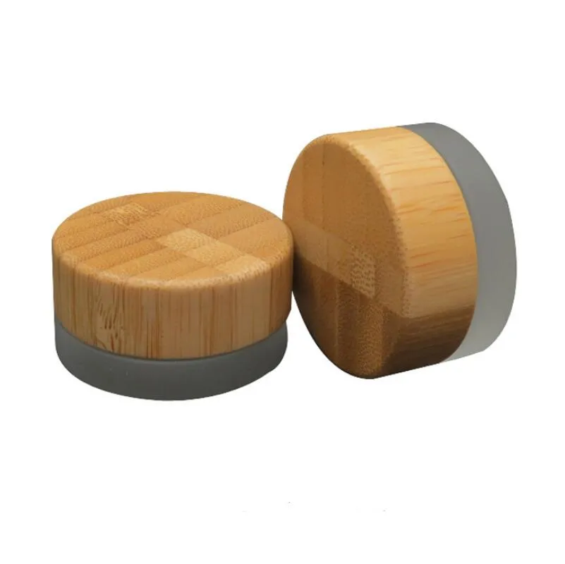 2018 popular 5ml frosted glass jar with bamboo lid wax cosmetic cream container 5g storage container LX2409