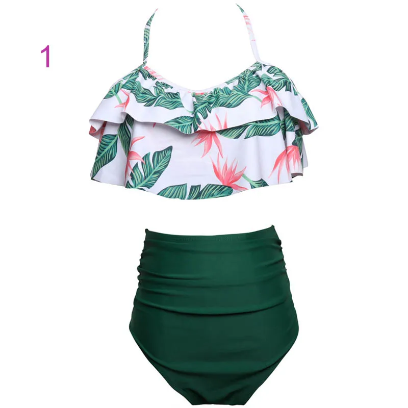 Donne BIKINI 9 stile Ruffles design e fiore stampa pois estate beach costumi da bagno bikini lady due pezzi costumi da bagno nave libera