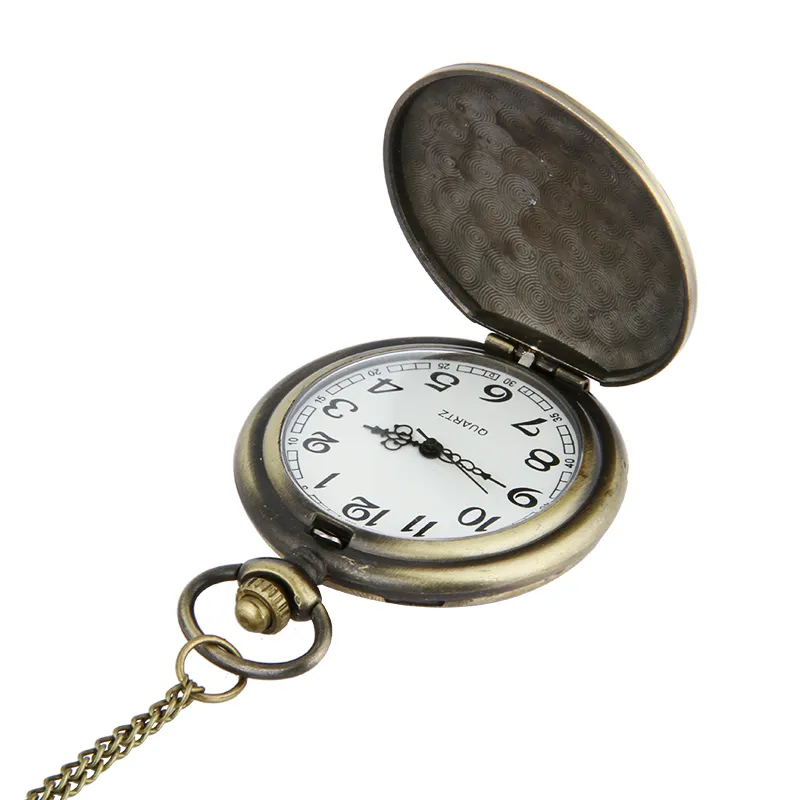 Оптовая продажа 50 шт./лот кулон цепь кварцевые бронзовые часы Дракон карманные часы PW027