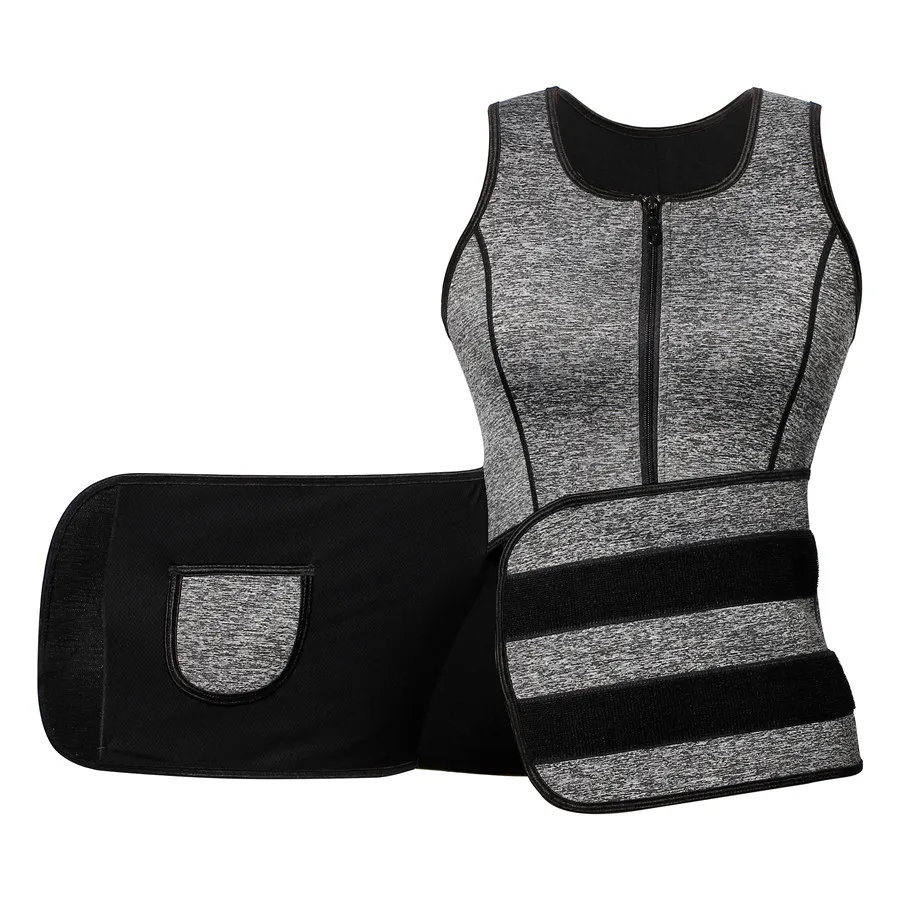 BaFly zweet afslankelen dames taille trainer vest neopreen body shaper buikcontrole fitness tops korset met ritssluiting riem 9719232