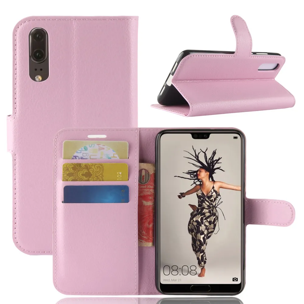 Bookcover For Huawei P20 Pro TPU Leather Flip wallet case for Huawei P20 Lite heavy duty case with kickstand DHL free