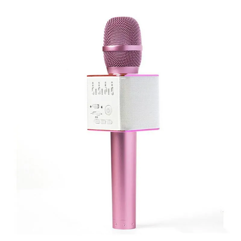 Magic Q9 Microphone sans fil Bluetooth portable Microfono KTV avec haut-parleur micro haut-parleur karaoké Q7 mise à niveau pour téléphone Android 0802219