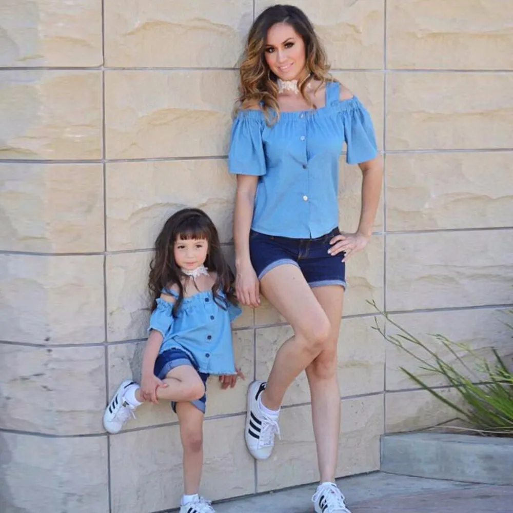 Sociología Aeródromo Pelágico Ropa Para Madre E Hija Mamá Y Yo Ropa Para Mujer A Juego Blusa Vaquera  Condole Blusa Condole Camiseta + Shorts 2 Piezas Conjuntos Look Familiar De  14,04 € | DHgate