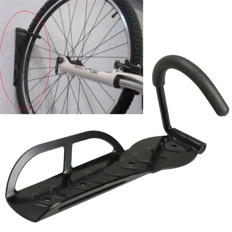 Portabiciclette con capacità di 30 kg, supporto da parete per bici, supporto per mountain bike, supporto per gancio in acciaio, accessori per biciclette, nero