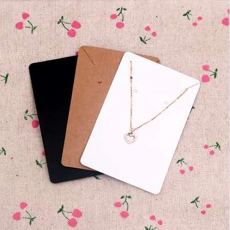 High Quality 200Pcs/lot 6x9cm Kraft Jewelry Cards Paper Earrings Card Necklace Display Packaging Card Tags Can Custom
