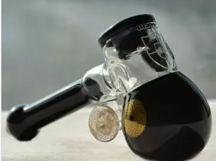 Heady Hammer Bubbler Black Glass Hand Pipe 고전 흰색 버블 러 흡연 파이프 두꺼운 핸들 유리 파이프